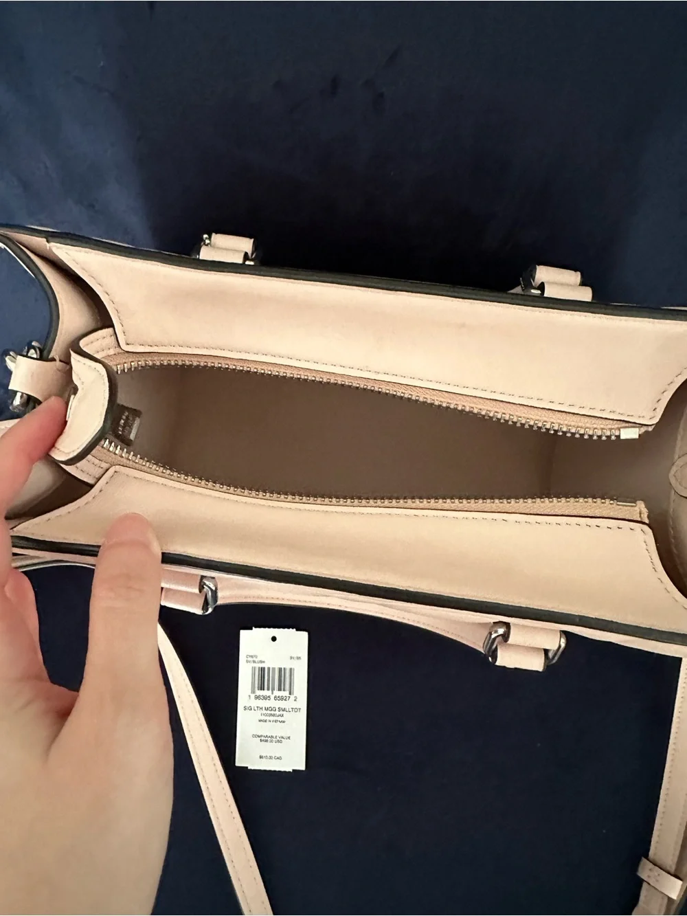 Coach Signature Maggie Embossed Leather Tote - Pale Pink